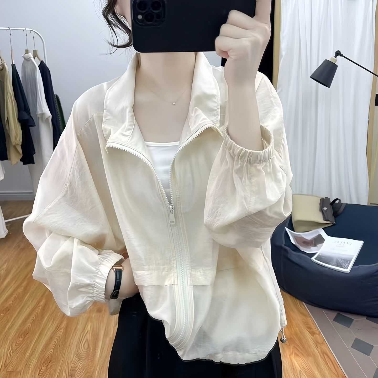 2026夏季薄款宽松防晒衣女韩系防紫外线上衣防晒开衫百搭外套 到手价¥21.90