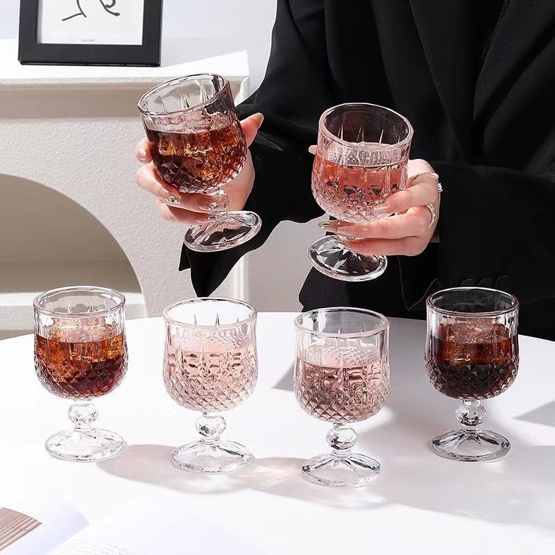 【6只大号】高脚杯创意ins风加厚玻璃杯小清新高脚杯洋酒杯杯子 到手价¥9.90