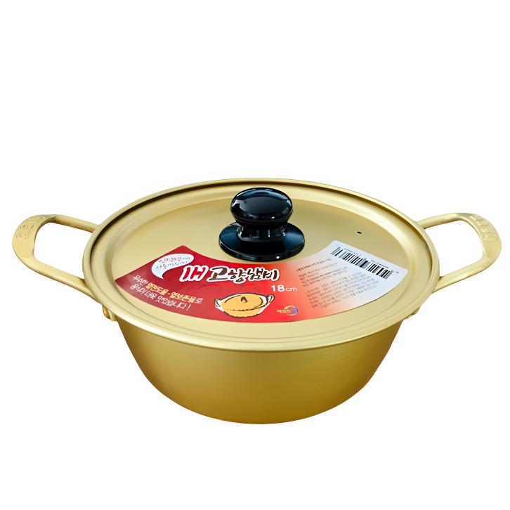 韩国拉面锅泡面锅黄铝锅18cm【明火/电磁炉通用】 到手价¥59.90