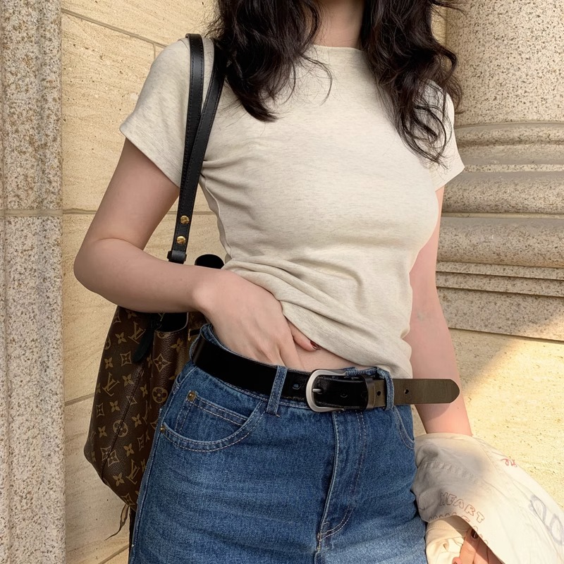 美式白色t恤女正肩短袖欧货2026年新款显瘦圆领棉质叠穿打底上衣 到手价¥39.90