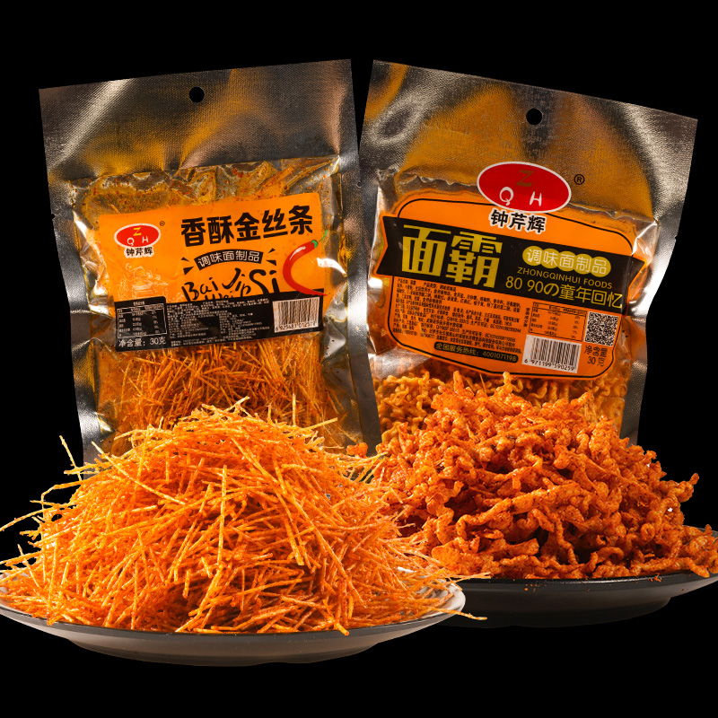 钟芹辉网红辣条香酥金丝条香辣面霸8090的童年回忆解馋零食30g 到手价¥9.90