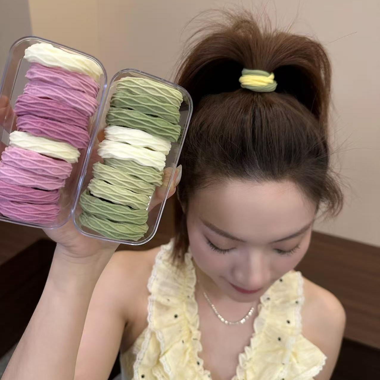 【爆品推荐】3盒装/柔软不伤发高弹力精美发绳皮筋高马尾耐用头绳 到手价¥9.99