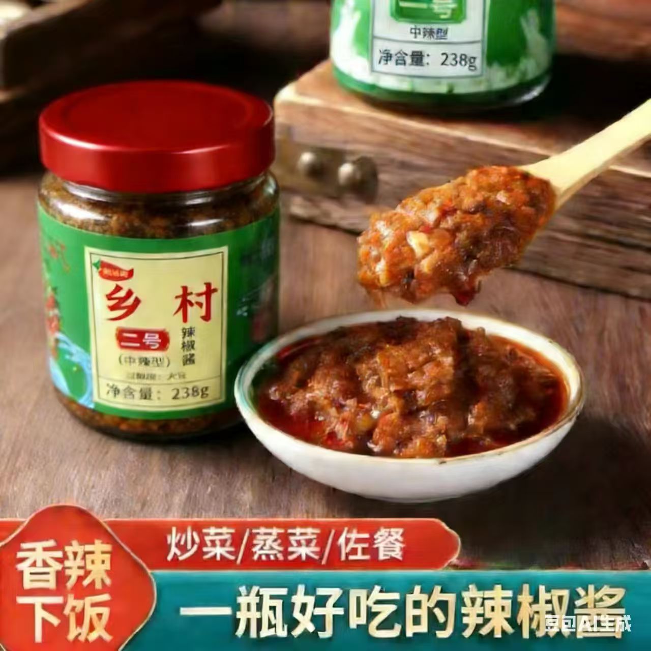 沁溪【晴天专属】2瓶东北辣椒酱好吃下饭拌菜嘎嘎香好吃下饭 到手价¥21.80