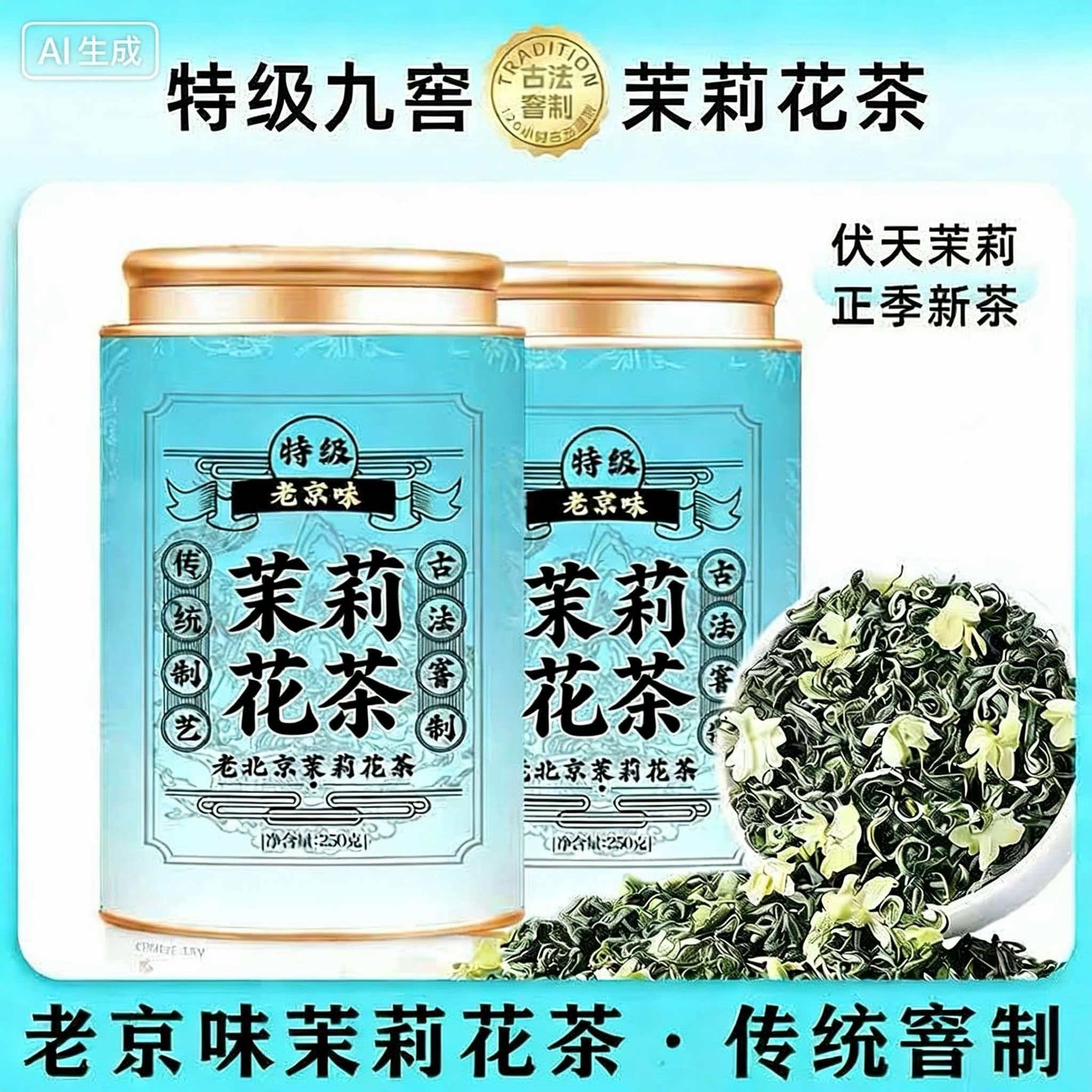 【特级茉莉花茶飘雪】 新茶明春茶正宗横县茉莉花茶叶浓香型罐装 到手价¥49.90