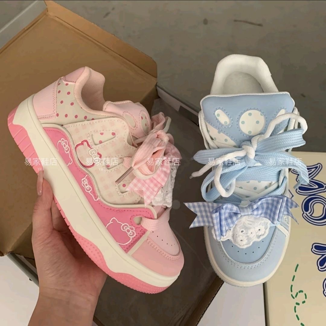 DR新款多巴胺面包小白鞋女厚底休闲小众蝴蝶结百搭学生板鞋韩版女 到手价¥29.90