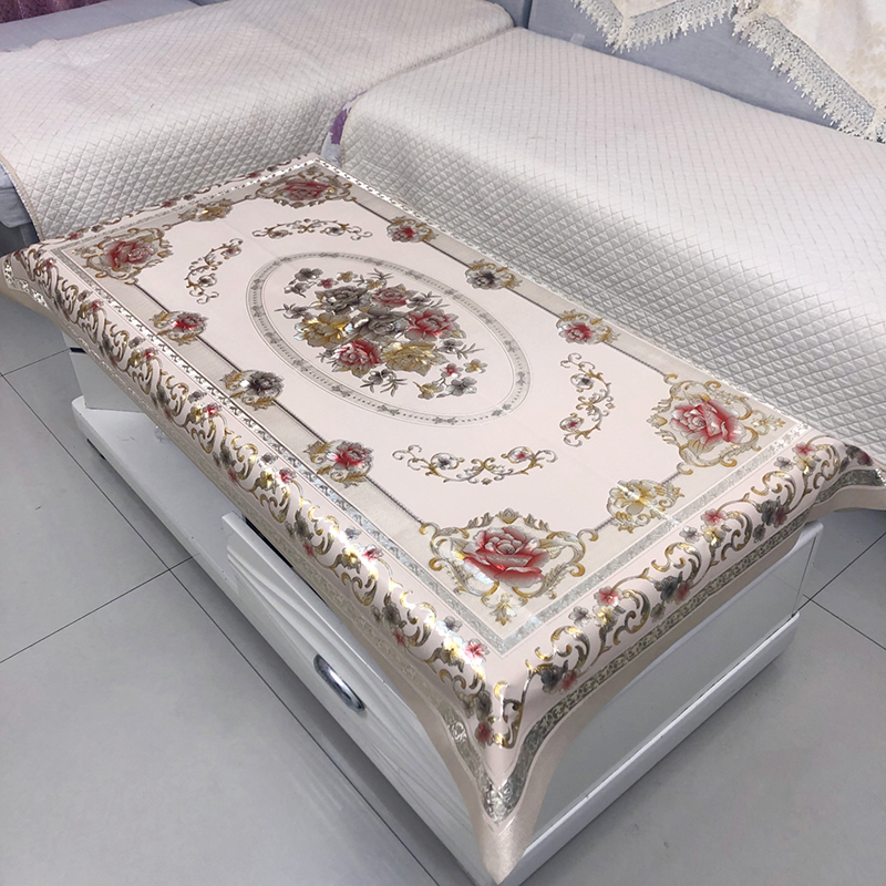 高品90*150牡丹花大桌布茶几布防水防油家用防烫免洗长方形布SDL 到手价¥9.90