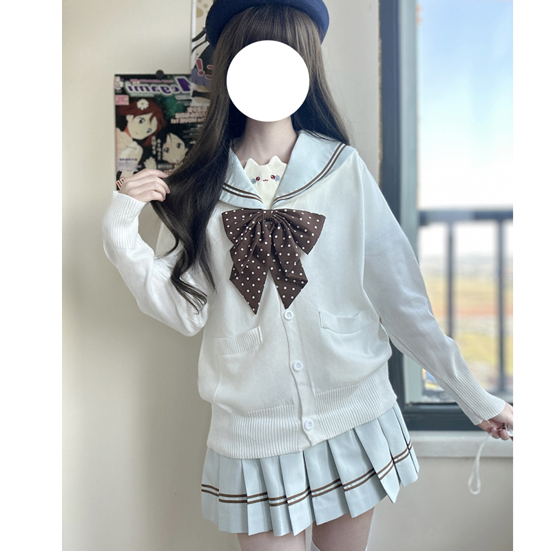樱兰私立【兰梨中】原创JK日系甜美正版校供收腰长短袖套装水手服 到手价¥49.00