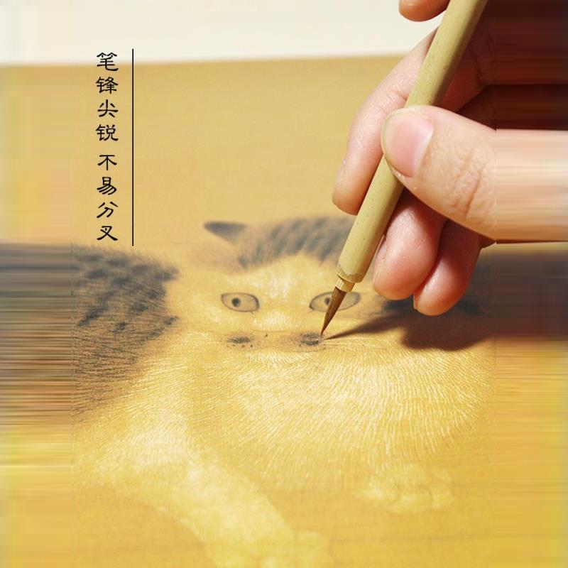 善琏双羊湖笔厂大中小狼圭湖笔狼毫工笔勾线描线划线小楷小字毛笔