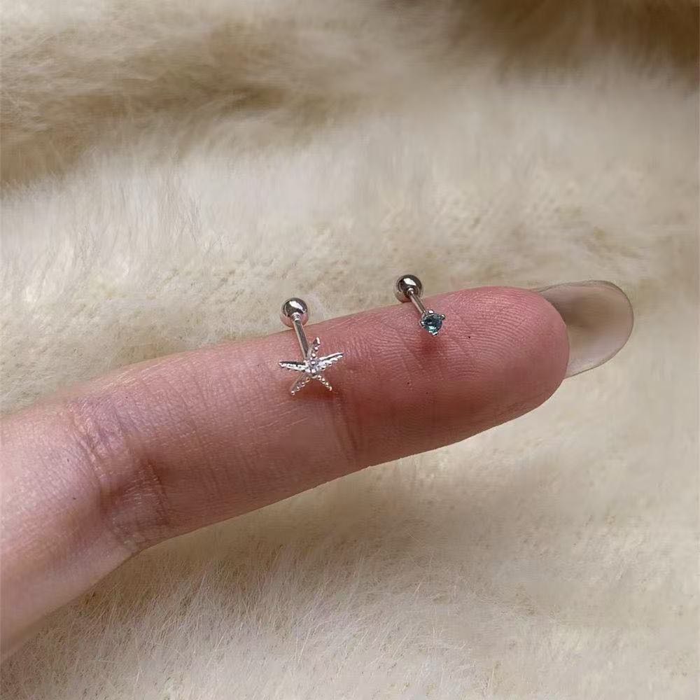 锌合金mini海星耳钉设计精致高级感耳骨钉睡觉免摘小耳钉学生耳饰 到手价¥4.99