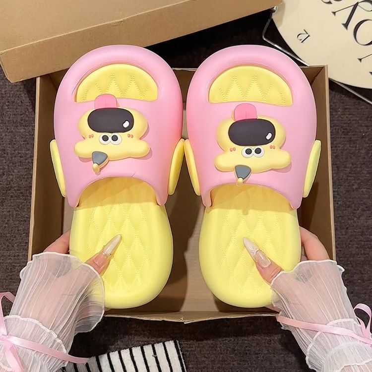 【超好品质】网红卡通可爱厚底一字拖鞋女夏季外穿居家防滑凉拖鞋 到手价¥39.90